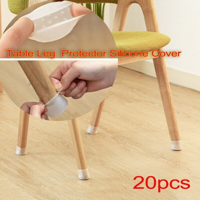 Chaussettes de protection en silicone pour pieds de chaise et table, 20 pièces