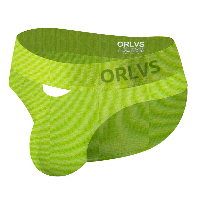 ORLVS-calças triangulares ocas dianteiras e traseiras para homens, cintura baixa, calças modais sexy, OR6215