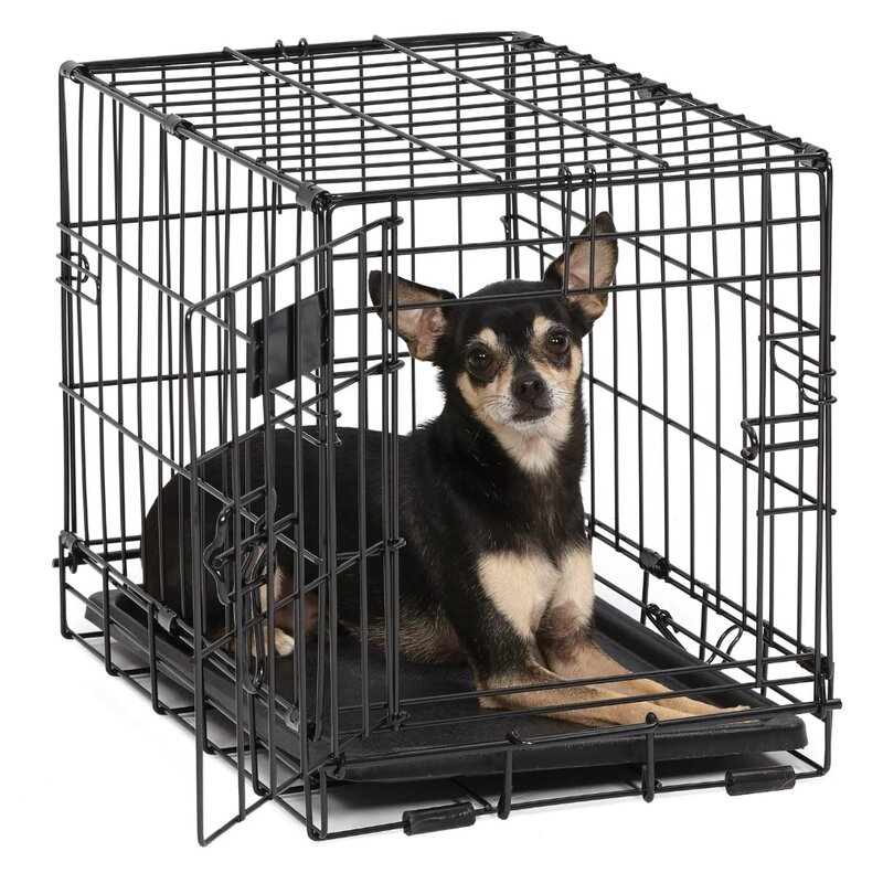 Centro-Oeste-Porta Dupla iCrate Metal Dog Crate, 18"
