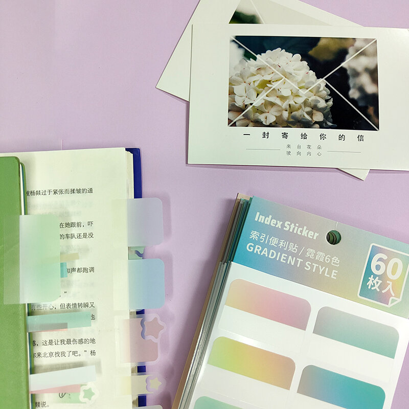KindFuny-pestañas adhesivas de índice, pegatinas de clasificación Multicolor, papelería, notas, cuaderno, 60/90/180 piezas