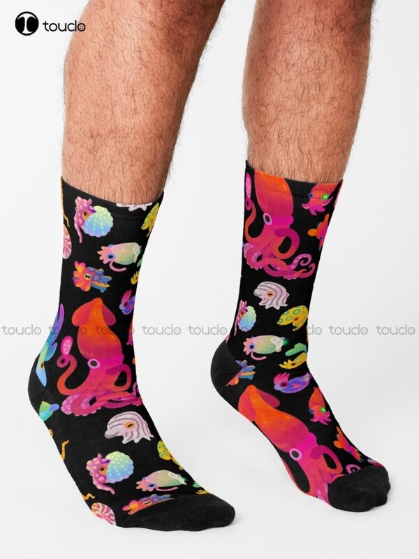Носки Cephalopod для подводного плавания, носки для Софтбола в стиле Харадзюку, индивидуальные носки унисекс для взрослых и подростков, Молодежные носки с цифровым принтом 360 ° в стиле ретро