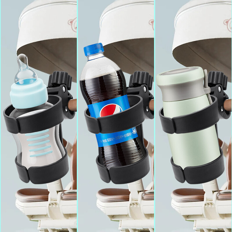 Pemegang botol air Kereta Bayi, dudukan braket cangkir minuman, kursi roda mobil, payung anak, dapat disesuaikan 360