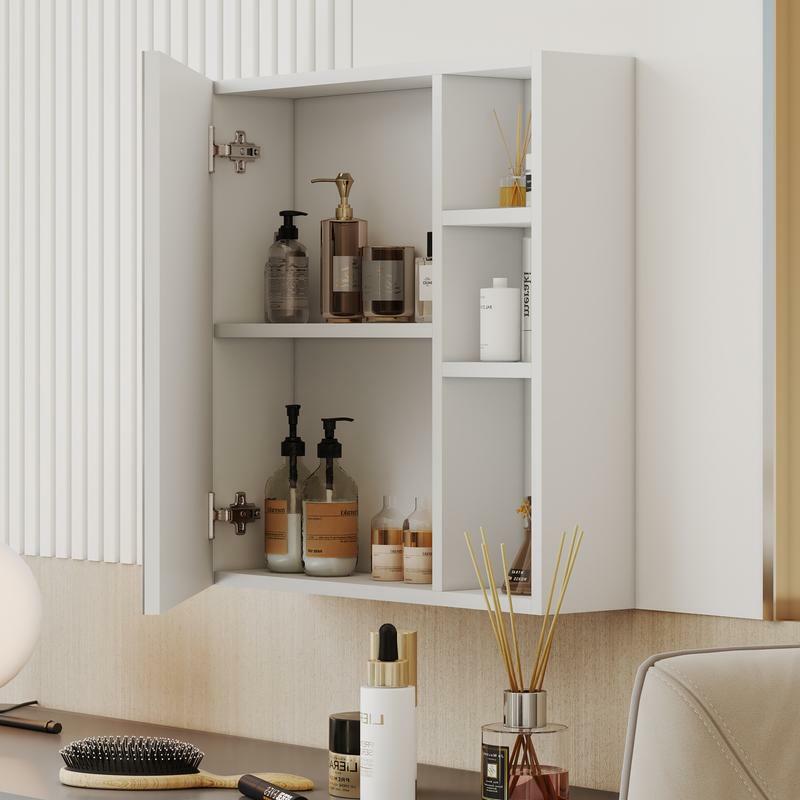Biały materiał MDF szafka z lustrem, lustro łazienkowe i oddzielny lustro łazienkowe ścienny do przechowywania i oszczędzania miejsca.