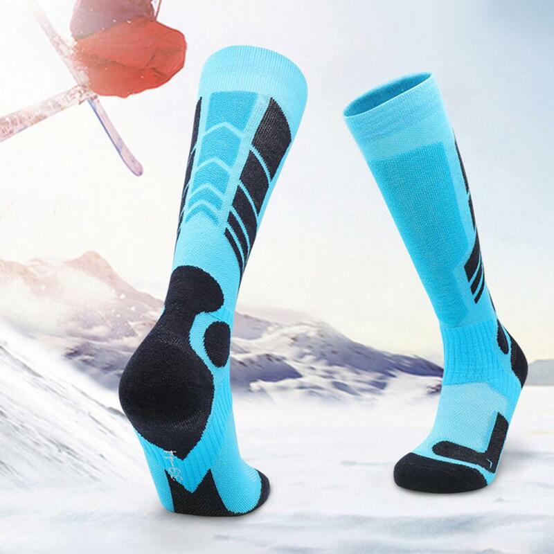 Calcetines de esquí hasta la rodilla para hombre y mujer, medias térmicas de secado rápido, para snowboard, escalada y senderismo, 1 par