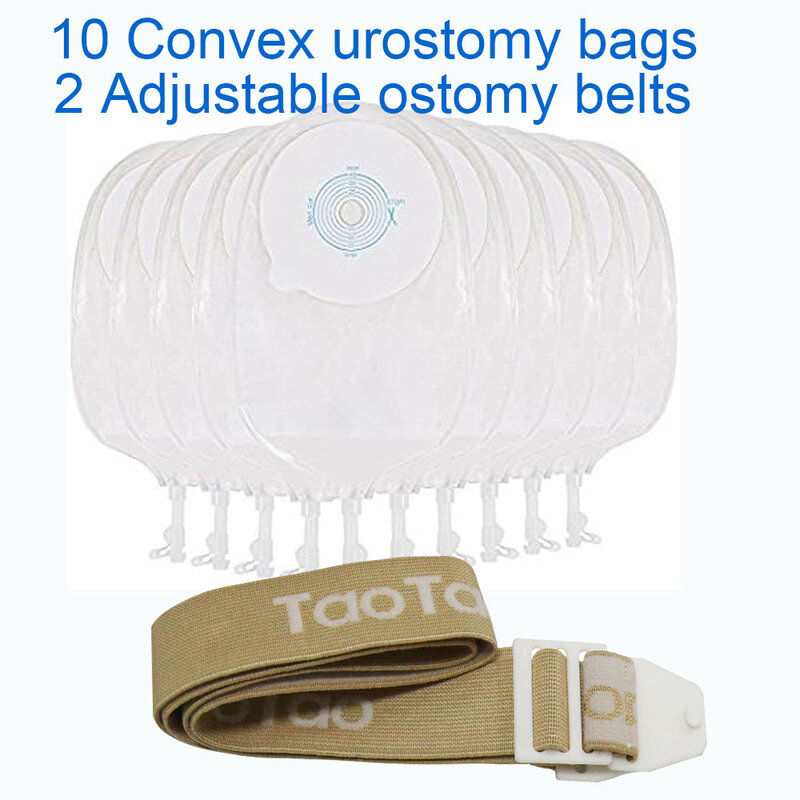 Urostomy Bags Drainable Pouches with Measure Card, Ileostomy Stoma Care,Waterproof Anti-reflow Cut-to-Fit for Women and Men