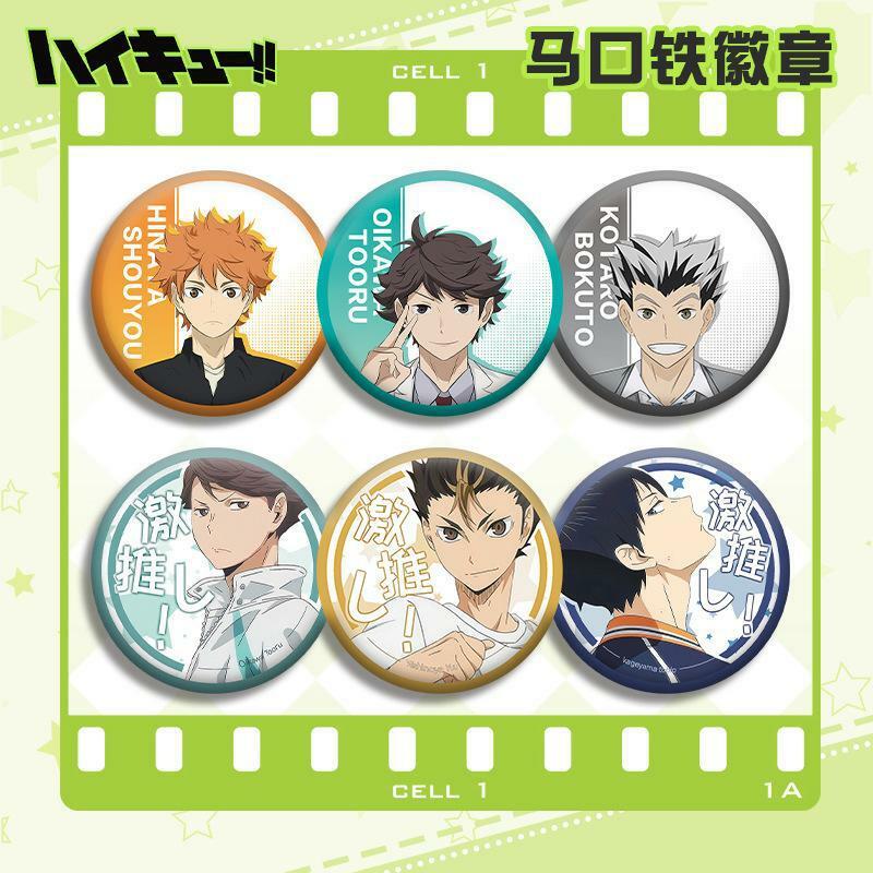 ¡Anime Haikyuu! Shoyo Hinata Badge Kageyama Tobio Badges ACGN Goods Bag Decor, colección de regalos de cumpleaños, hombres y mujeres