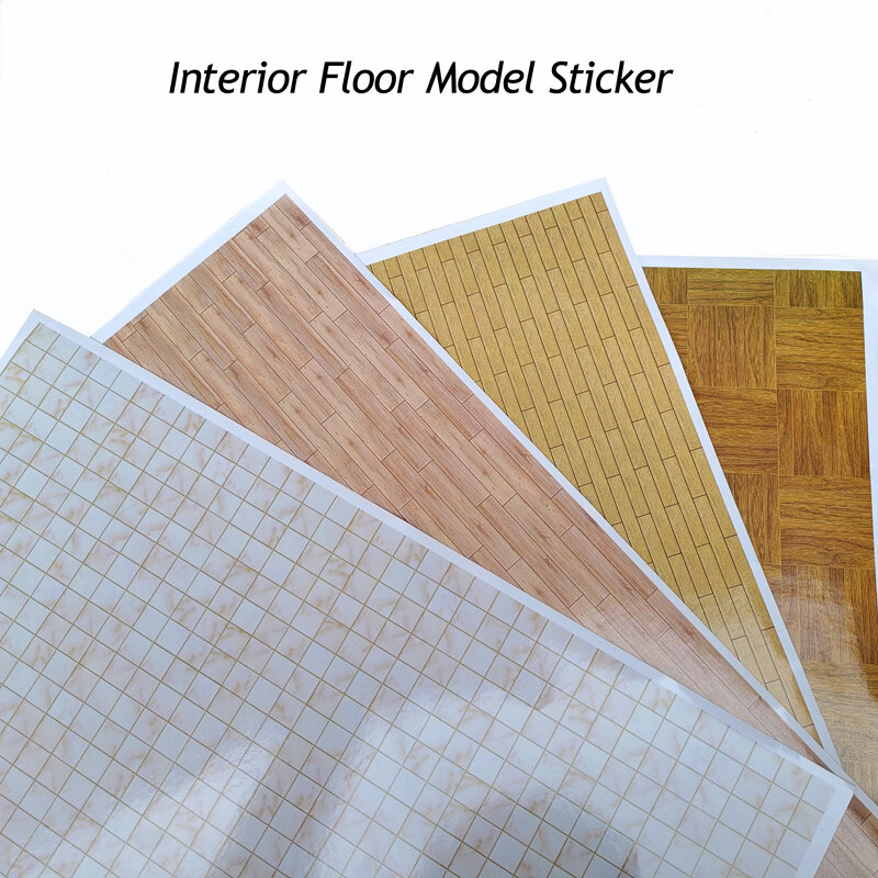 Pegatinas de suelo de madera de imitación para interiores, azulejos de imitación, material de modelo, 42x30CM, 1 unidad