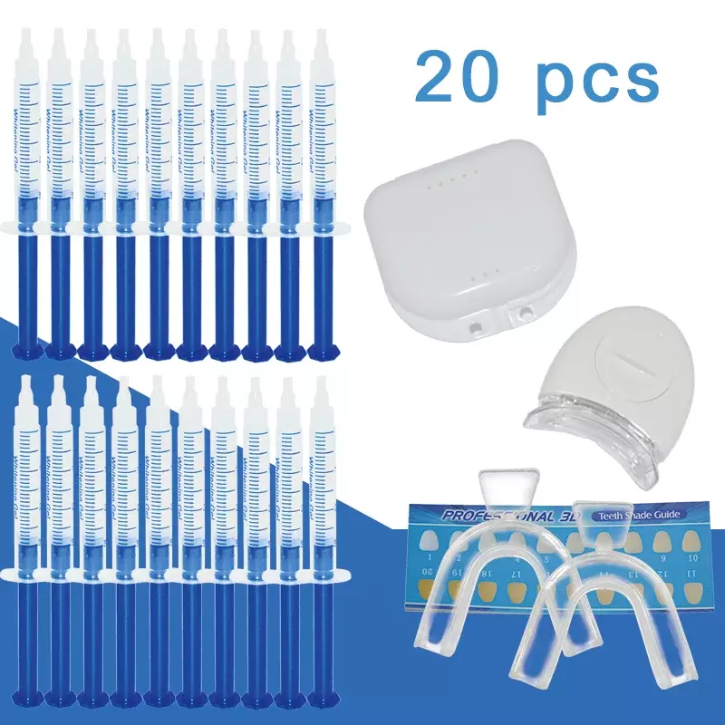 Kit de blanqueamiento dental para uso doméstico, blanqueador dental con luz led, higiene bucal, peróxido de carbamida blanca a granel, envío directo