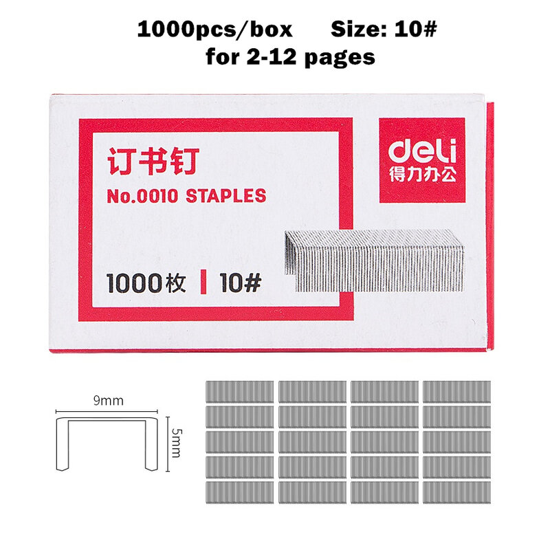 1000Pcs Nietjes Set 10 #12 #24/6 Rvs Nietje Nagels Voor Nietmachine Bindmiddel Briefpapier Kantoor School Binding accessoires