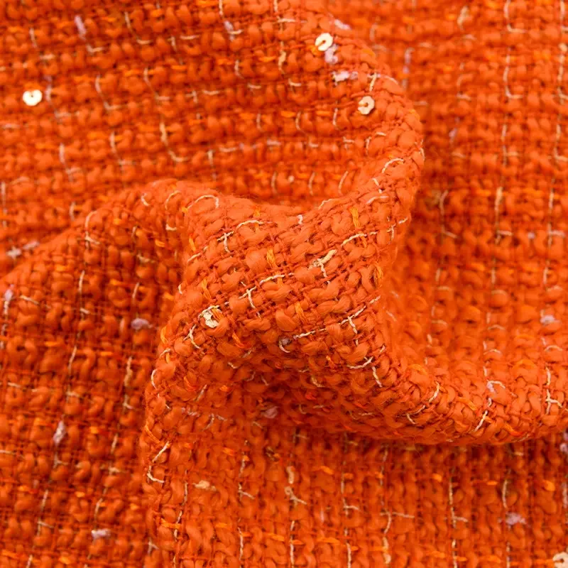 Kain wol payet meteran untuk mantel rok pakaian tas rompi kain jahit tebal musim dingin tirai kotak-kotak lembut merah muda