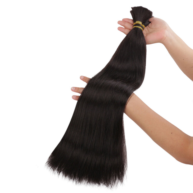 100% capelli umani veri capelli sfusi fatti a macchina capelli lisci Remy Bulk 12-28nch 100g estensione dei capelli biondi naturali senza trama