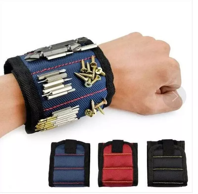 Fascia di supporto magnetica per il polso con potenti magneti per tenere le viti braccialetto per unghie supporto per cintura Chuck borsa per attrezzi magnetica sportiva 1 pz