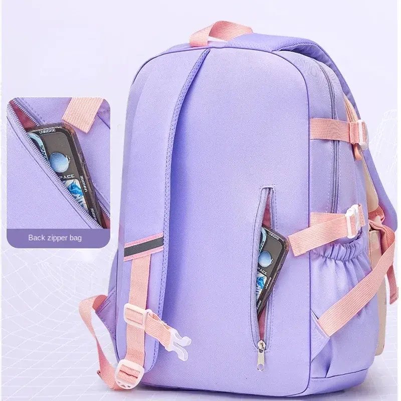 Primary School Backpack 1-5 Grade Cute Colorful School Bag For Girls Waterproof Large Capacity Cartoon rabbit Mochila Escolar