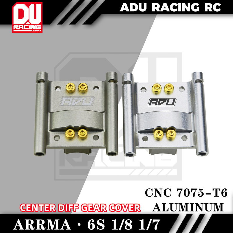 ADU Racing CENTER DIFF GEAR COVER CNC 7075 T6 Aluminium untuk ARRMA 6S 1/8 dan 1/7 EXB