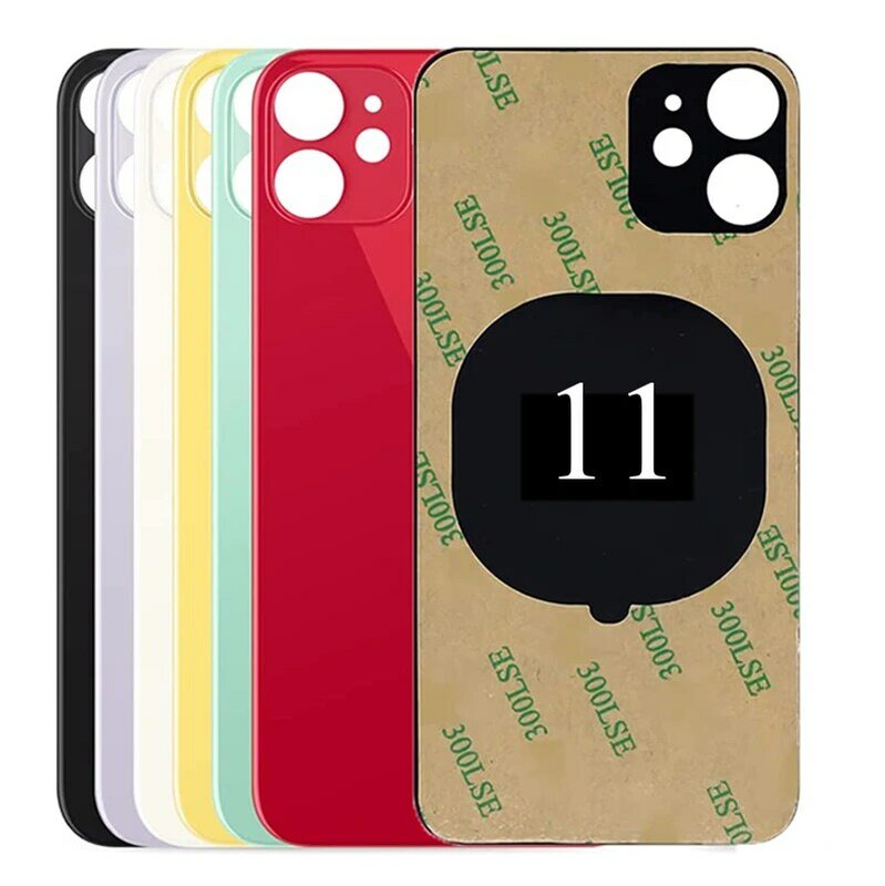 Big Hole Camera for iPhone 11 Back Rear Housing Back Glass Cover with 3M Tape Sticker Rear Panel Replacement for iPhone 11