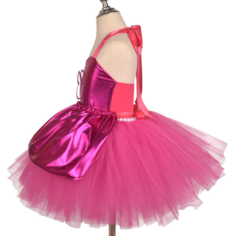 Prinzessin Mädchen rosige knielange Barbi Tutu Kleider für Mädchen Geburtstags feier Halloween Weihnachts kostüme Margot Robbie Cosplay