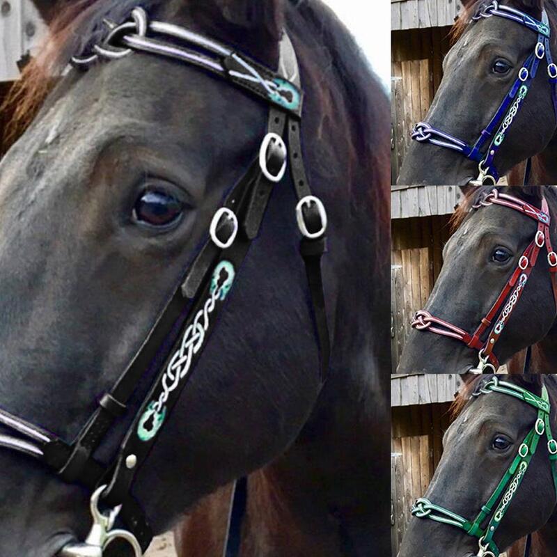Adjustable Horses Bridle Halters Beloved Horse Head Security Curtain Long-lasting High-quality Comfort Leather Acce M5I9