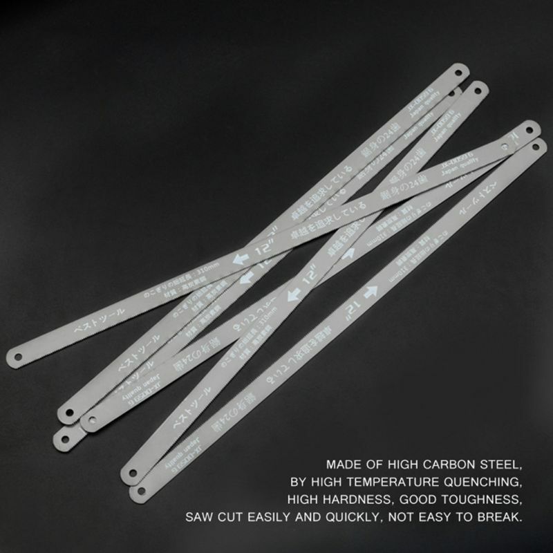 Ersatz-Bügelsägeblätter Metallschneide-Bügelsägeblätter Handsägeblatt mit 24 Zähnen 300 mm/12 Zoll Länge Kohlenstoffstahl