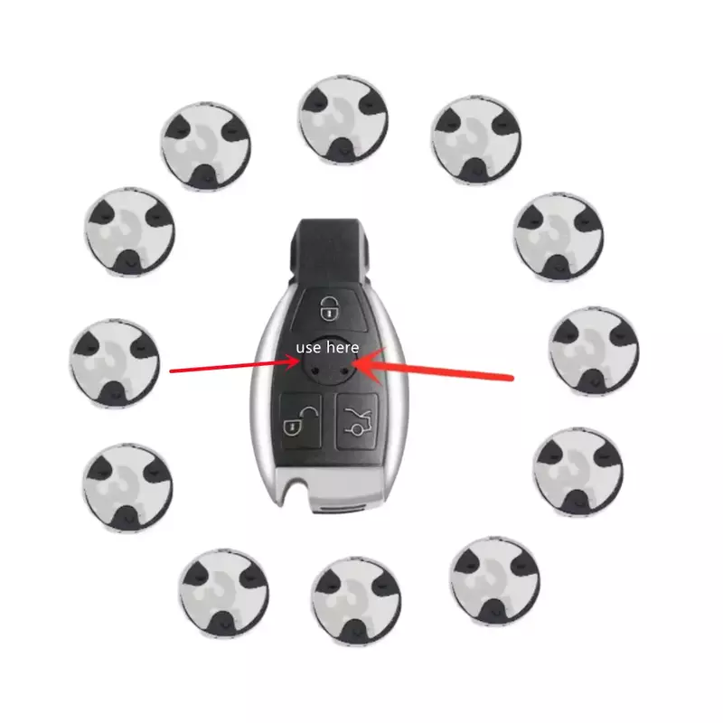 Remote Car Key Insignia Etiqueta, DIY Emblema Logo, Mercedes Benz, 13mm, 2 Pcs, 10 Pcs, 30 Pcs, 50Pcs