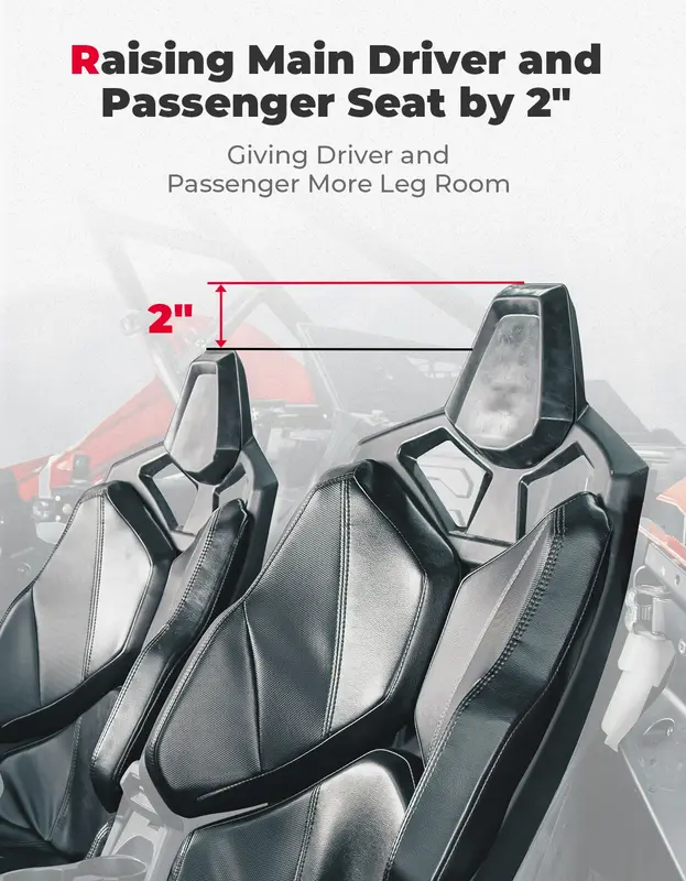 KEMIMOTO UTV Seat Risers Bracket Compatible with Polaris RZR PRO XP 2020-2022 2023 Main Driver & Passenger Seat Raise Holder