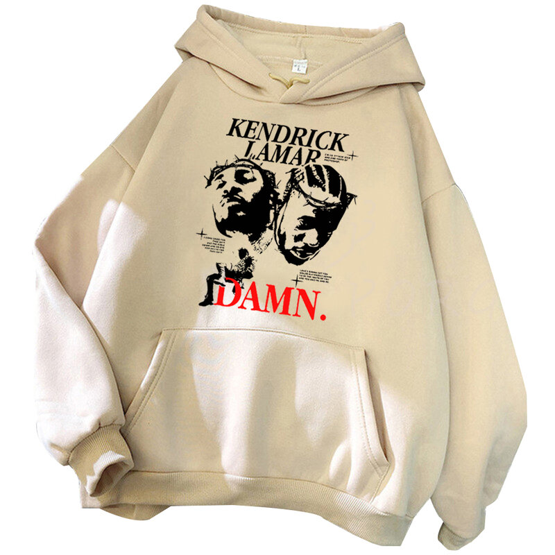 Damn Music Kendrick Lamar Hoodie Kendrick Lamar Music Merch Women Men Fashion Harajuku Long Sleeve Sweatshirts