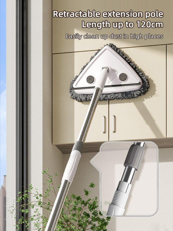 MOPALL Triangle Window Mop do czyszczenia wielofunkcyjna chowana wycieraczka do szyb płyn do szyb urządzenia do oczyszczania ścian i okien