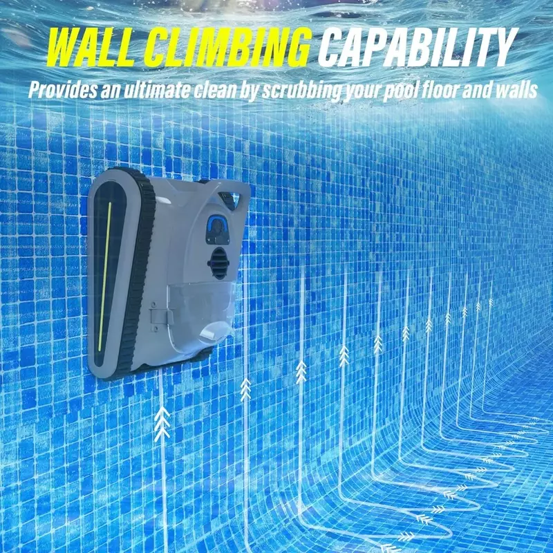 Limpador de piscinas robótico sem fio, aspirador automático de parede para piscinas inground, novo, 2024
