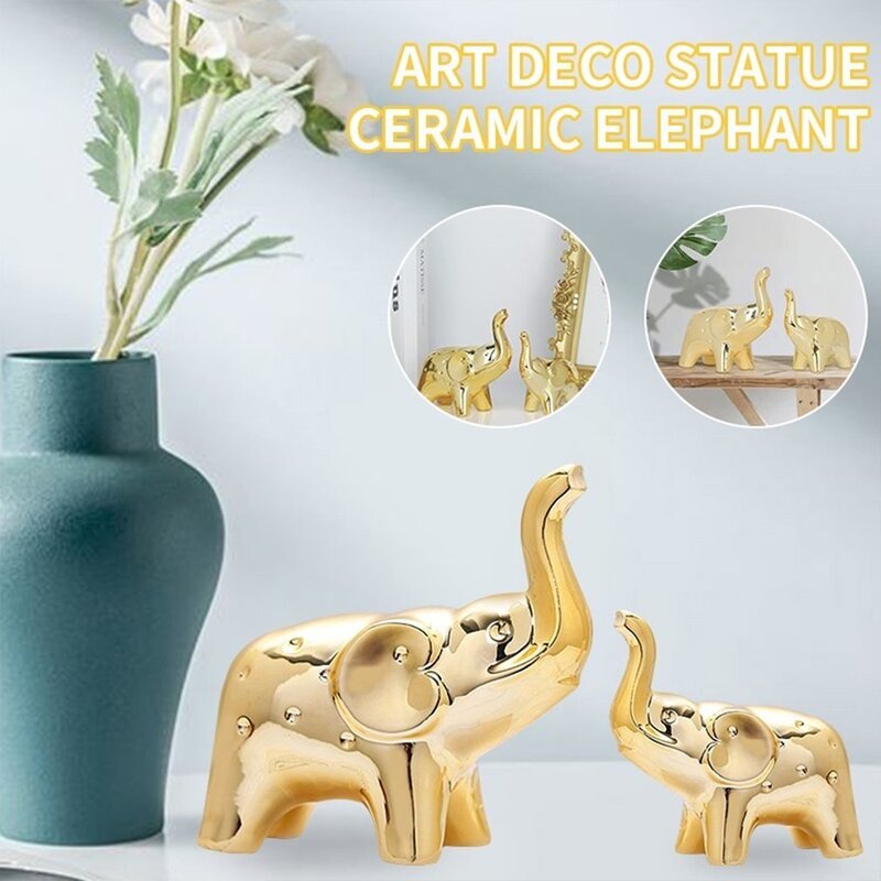 2024 New Elephant Ceramic Statue Table Accessories Desktop Accessories Funny Table Accessories Ceramic Table Set Fast Delivery