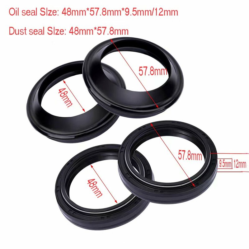 48X57.8X9.5/12 48 57.8 9.5 12 Motorcycle Front Fork Oil Seal Dust Seal For KTM 1050 ADVENTURE 1190 ADVENTURE 1190 RC8 48*57*9.5
