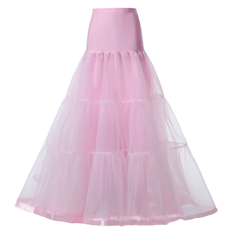 99ซม.ยาวฟรี50S ข้อเท้าความยาว Petticoats งานแต่งงาน Petticoat Slips Crinoline Underskirt สำหรับชุดราตรีงานแต่งงานชุด