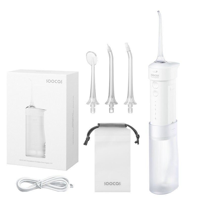 Soocas-Irrigador Oral Portátil, USB Recarregável, Dental Flosser Água, Fluxo Estável, IPX7 Impermeável, Dentes Limpador, W3, W1