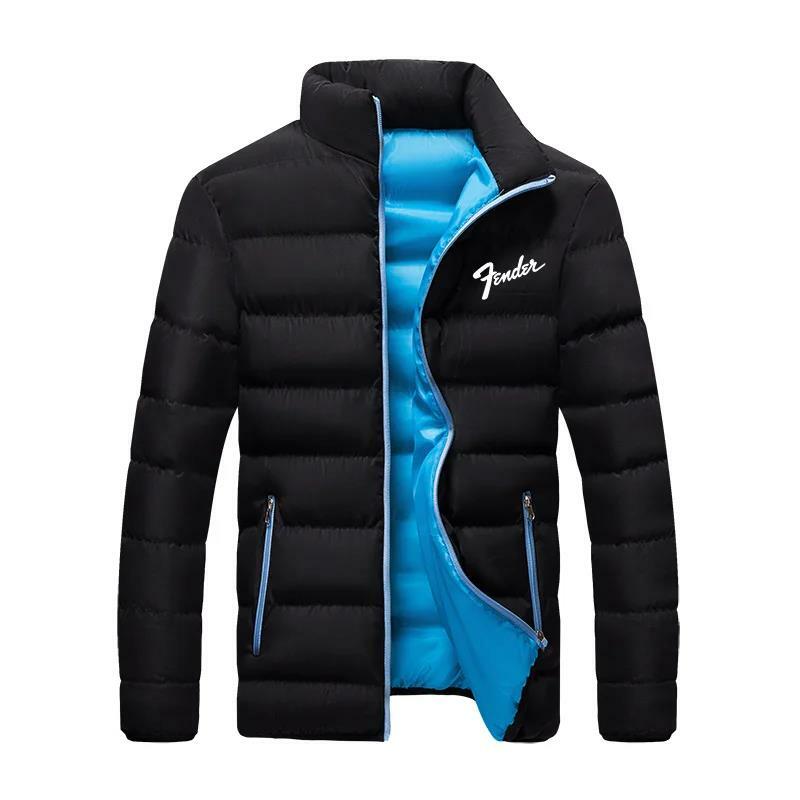 Новая стильная красивая, удобная, теплая и толстая Классическая Повседневная куртка с принтом, мужская зимняя куртка с логотипом музыкальной гитары брызговик
