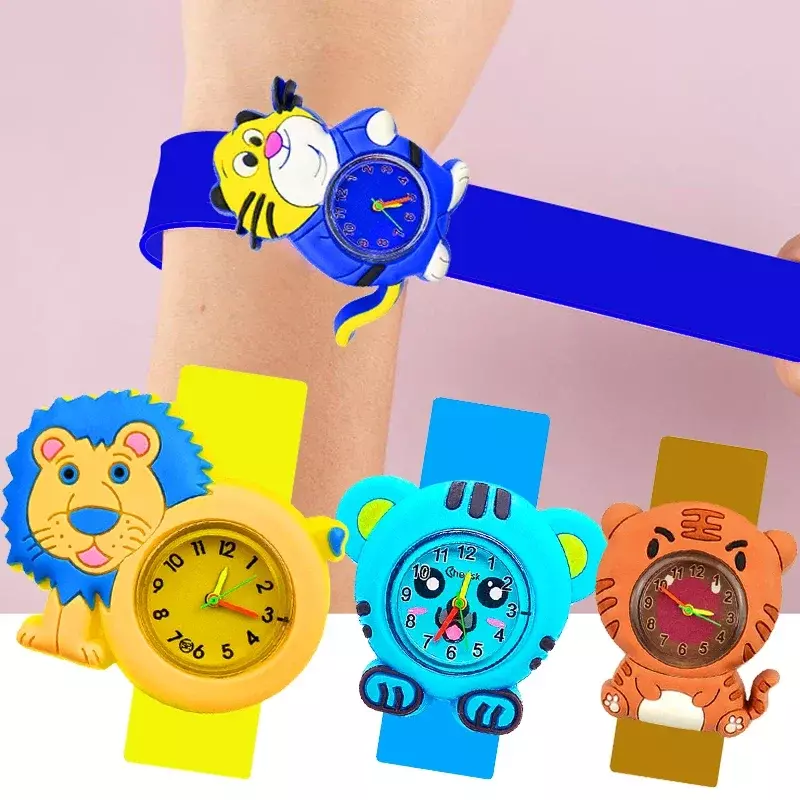 Часы Детские кварцевые с силиконовым ремешком, с животными