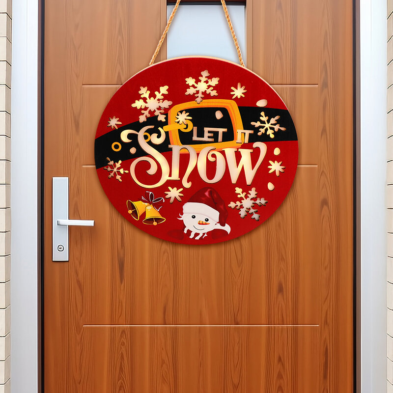 1 szt. Wiszący Ornament na drzwi świąteczne drewniane dokumenty do domu 300mm na talerzu z okrągłe, wiszące
