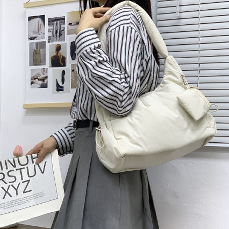 Torba o dużej pojemności modna z nylonu torba na ramię torebka nowa uniwersalna torba na ramię