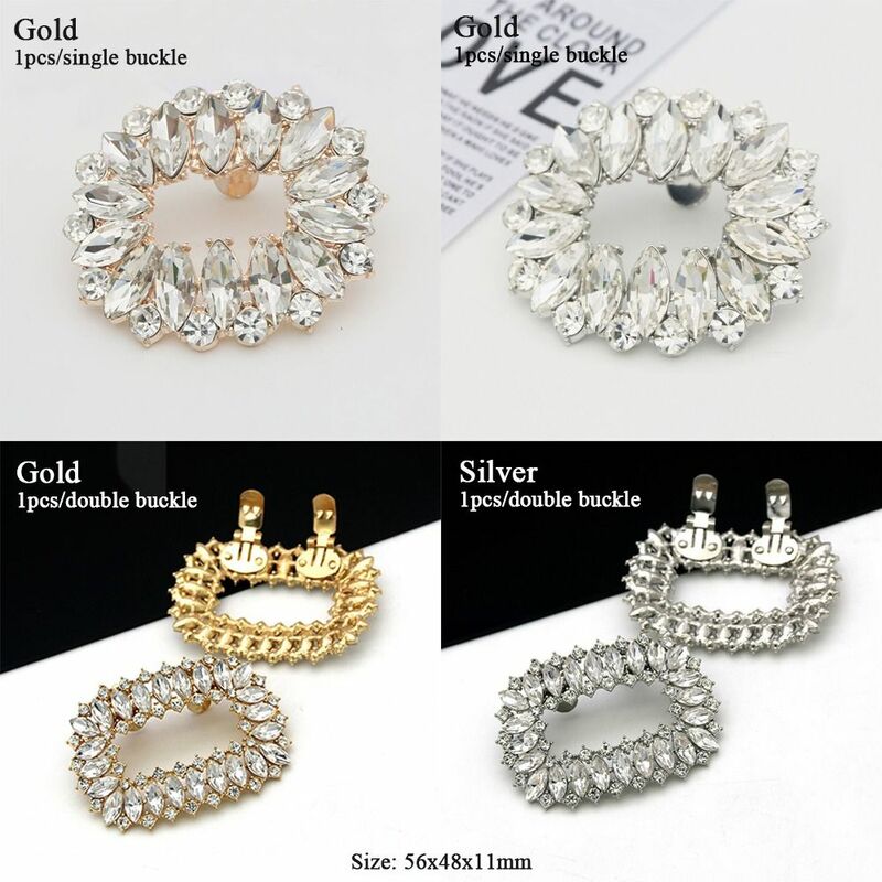 1PC Lady Shoe Clips Wedding Bride Shoes Decoration Women High Heel Charms Jewelry Shoes Rhinestones Crystal Decoration