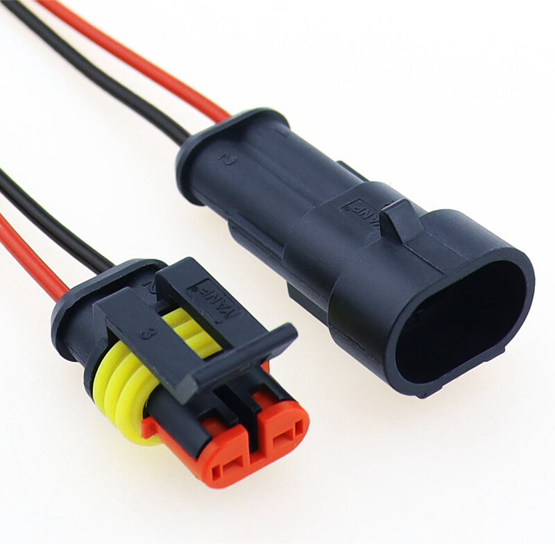 Connecteur de fil électrique étanche scellé à 2 broches, jeu de prises, connecteurs automatiques avec câble