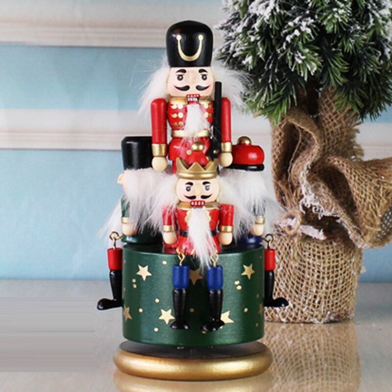 DIY 나무 호두까기 장난감 음악 상자, 크리스마스 선물 세트, 공예품, 생일 홈 크리스마스 장식
