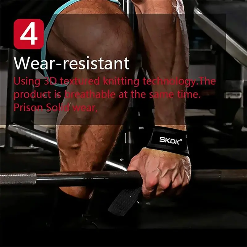 Muñequeras de levantamiento de pesas para entrenamiento de fuerza, Correa antideslizante ajustable para gimnasio, soporte de muñeca, banda de agarre deportiva