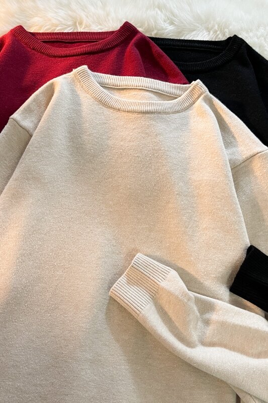 보터밍 셔츠 클래식 O넥 풀오버 남성용 니트웨어 스웨터, 가을 겨울 데일리 웜 베이직 니트 점퍼, 옴므 A108