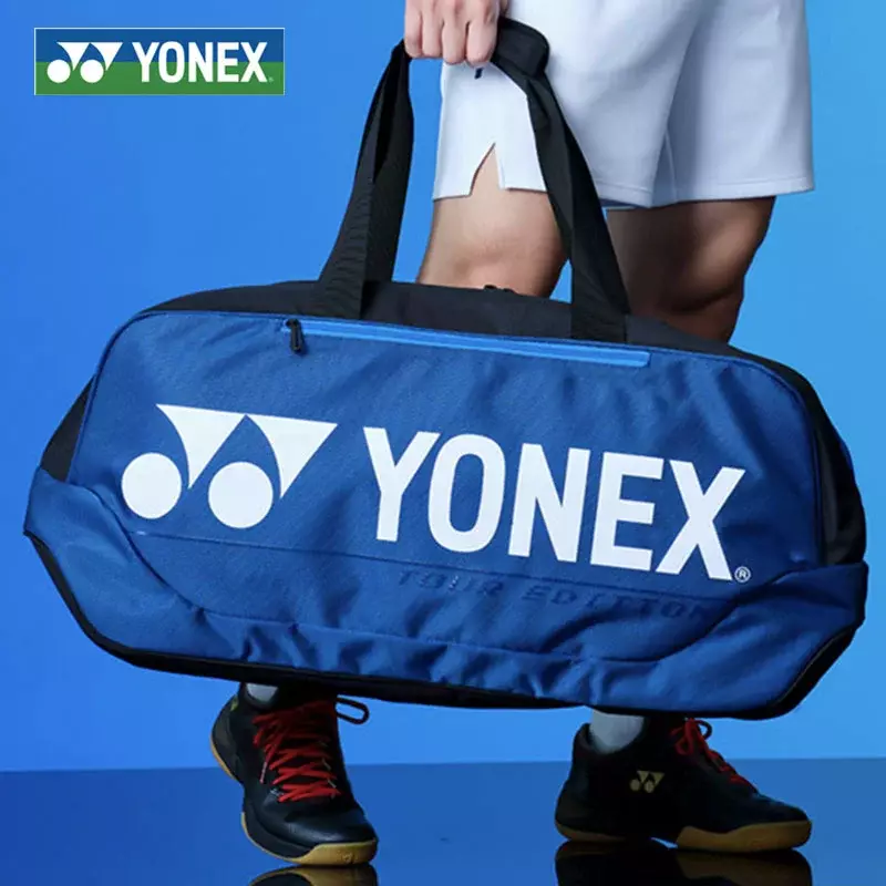 حقيبة ظهر Yonex مع مقصورة أحذية مستقلة ، حقيبة تنس تنس الريشة ، حزام المنافسة ، سعة كبيرة ، 6 عبوات