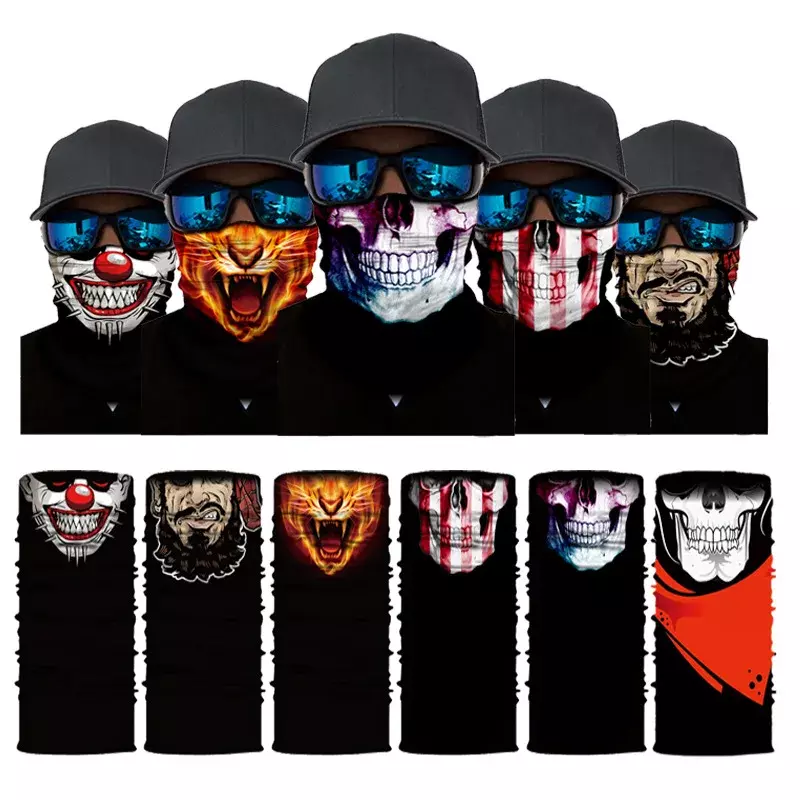 Skull media Face Series Magic Bandana sin costuras Amazon Protective Warm Scarf Outdoor Gear Mask