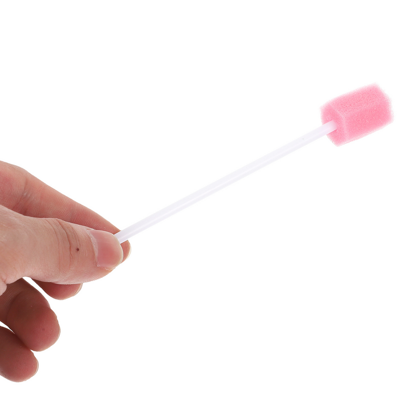 Escova descartável do cuidado oral da esponja, limpeza do dente, escovas do dente do bebê, varas de água isopropílico, rosa