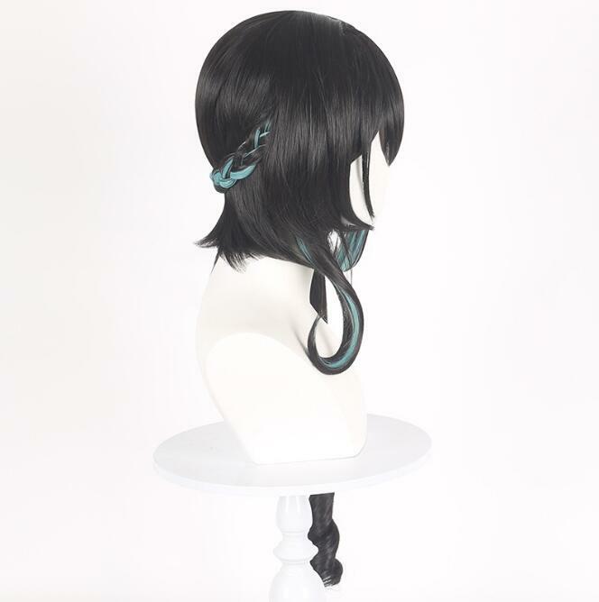 Ruan Mei peruka do Cosplay peruka z włókna syntetycznego zwierzynę peruka do Cosplay brązowo-czarne kucyk w mieszanym kolorze długie włosy