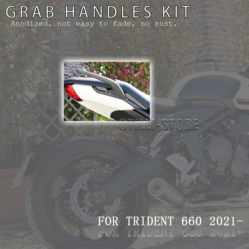Trident 660 Motorcycle Aluminum Rear Armrest  Kit Pillion Passenger Handle Arm Rests For TRIDENT 660 2021-2023