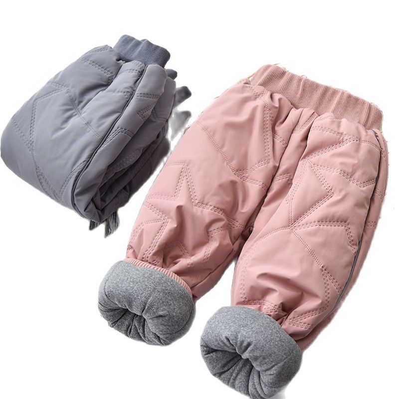 Zimowe dziecięce spodnie bawełniane Baby Boy spodnie puchowe czterowarstwowy polar pogrubienie bawełniane ubrania dla dzieci chłopiec dziewczyna spodnie 0-6Y