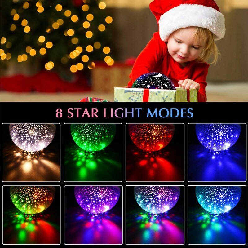 Sterrenhemel Projector Nachtlampje Roterende Hemel Maanlamp Galaxy Lampen Home Slaapkamer Decorationlight Kerstverlichting Voor Kinderen Cadeau