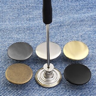 Botones de repuesto para Vaqueros, Kit de reparación de botones de Metal sin costura, sin clavos, extraíbles, con destornillador, 10 piezas