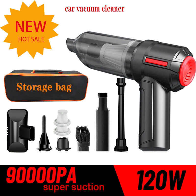 Car Vacuum Cleaner  Strong Cyclone Suction Portable Cordless Handheld Auto Vacuum Wireless For Home Applicance Car Accessories
