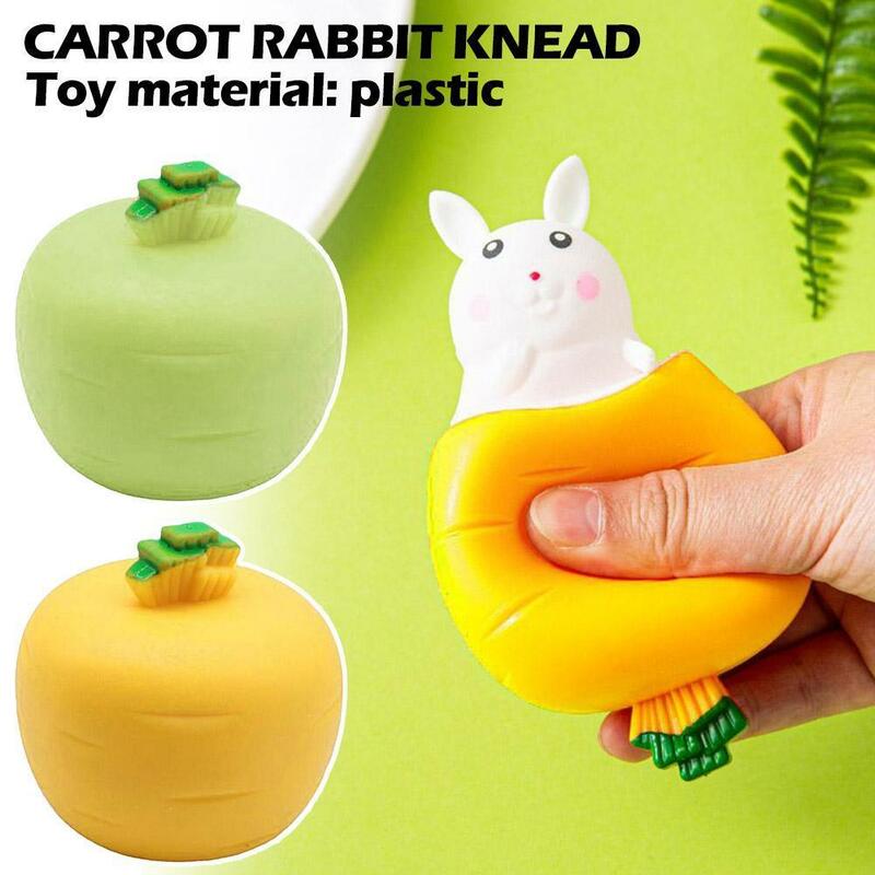 Criativo cenoura coelho forma engraçado espremer brinquedos fidget stress alívio de descompressão u8c2